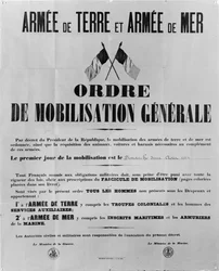 Bevel tot algemene mobilisatie, 1914